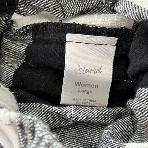 womens large black and white flannel pants - Picture 4 of 4